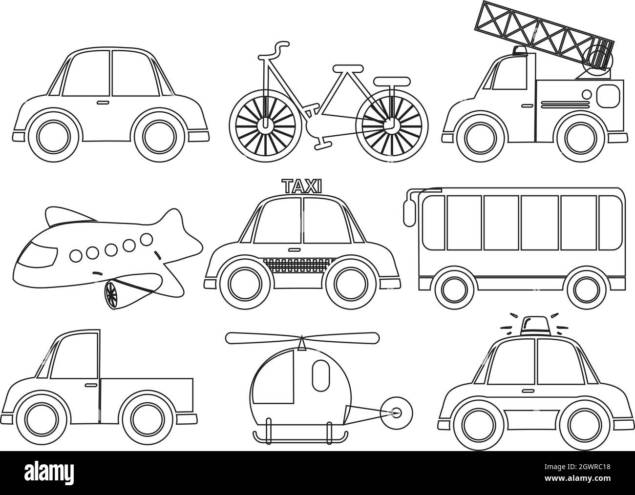 Diversi tipi di trasporto Illustrazione Vettoriale