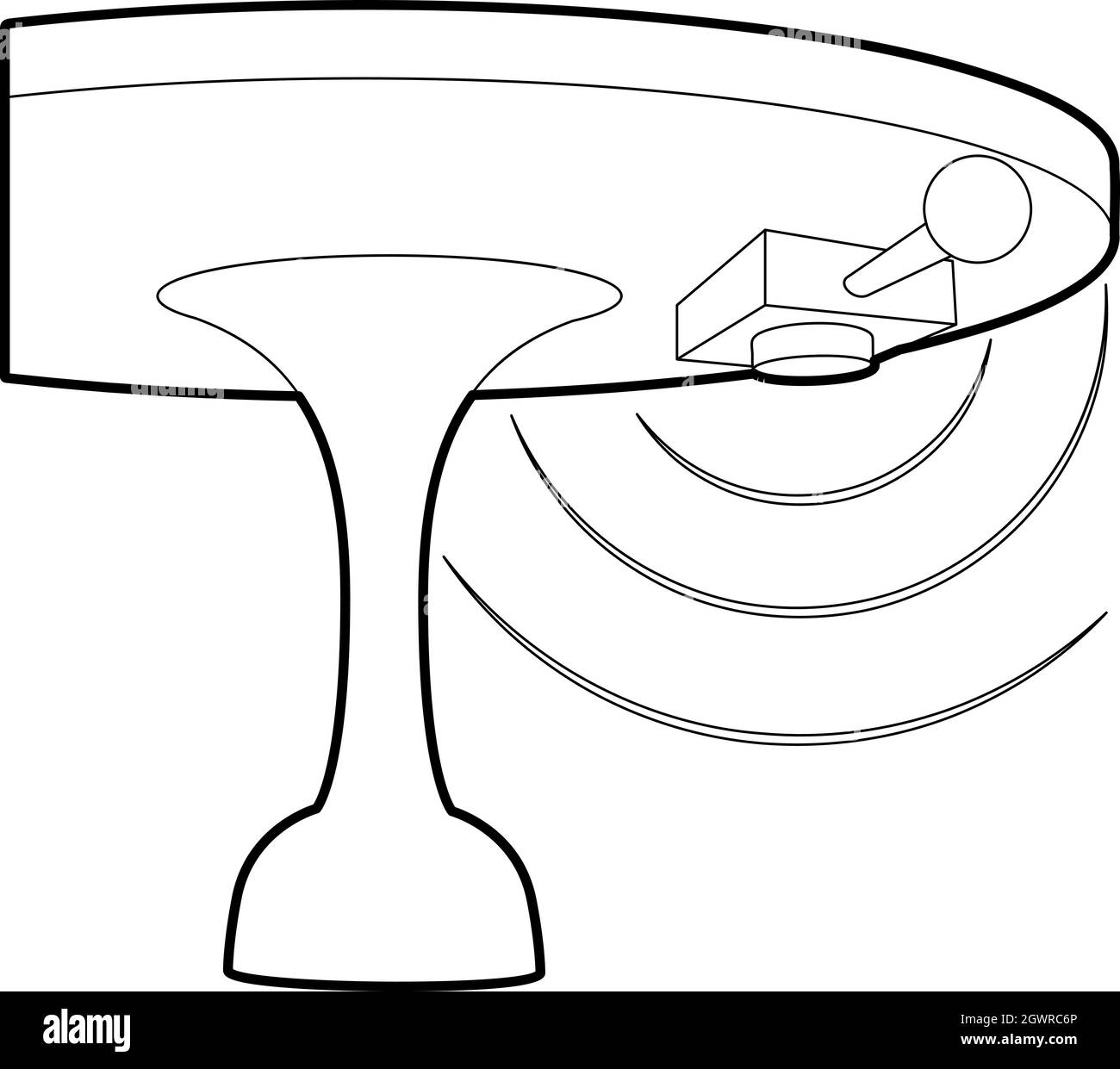 Dispositivo di ascolto, l'icona di stile di contorno Illustrazione Vettoriale