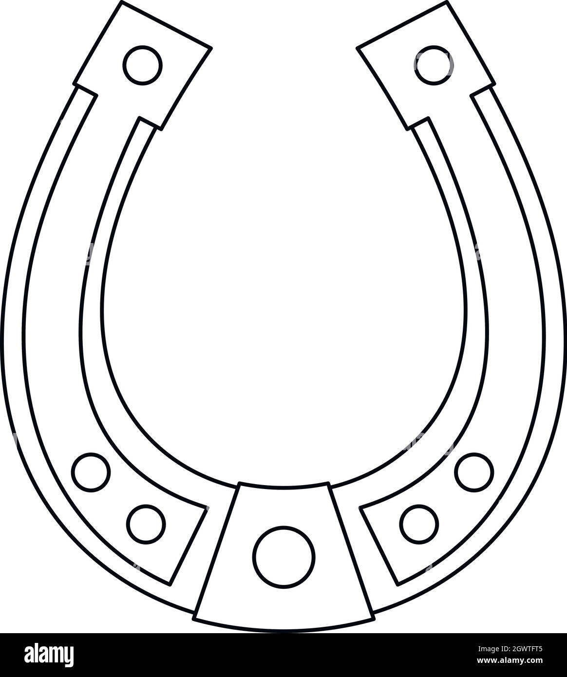 Icona a ferro di cavallo , stile contorno Illustrazione Vettoriale