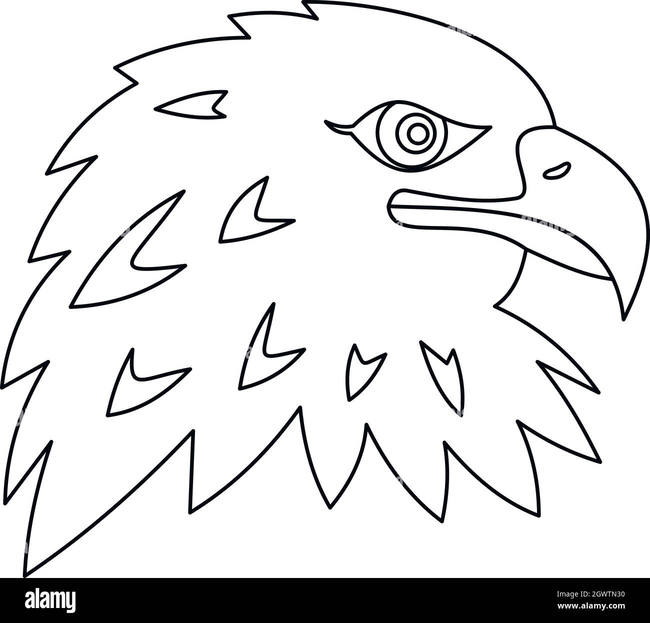 Icona di Eagle , stile contorno Illustrazione Vettoriale