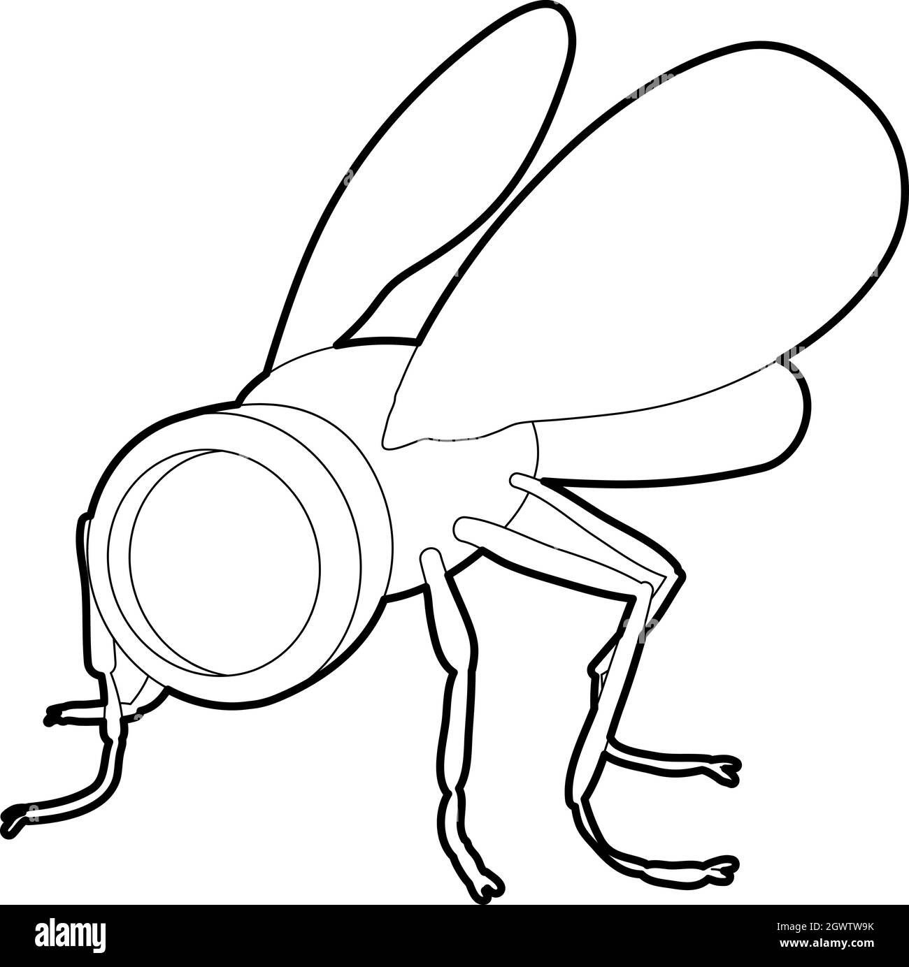 Spy fly icona, stile contorno Illustrazione Vettoriale