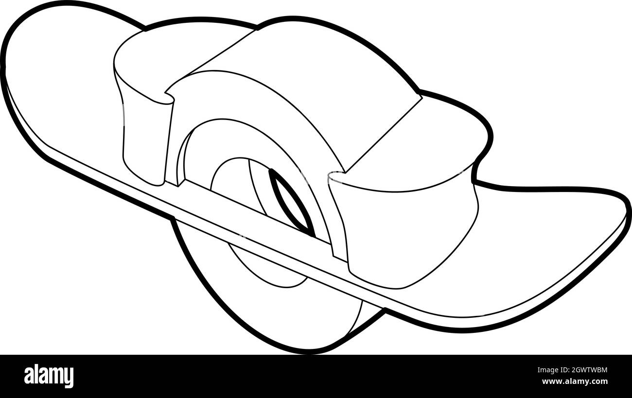 Ruota bloccata icona, stile contorno Illustrazione Vettoriale