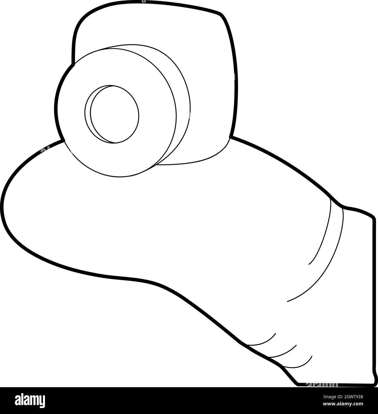 Mini telecamera, l'icona di stile di contorno Illustrazione Vettoriale