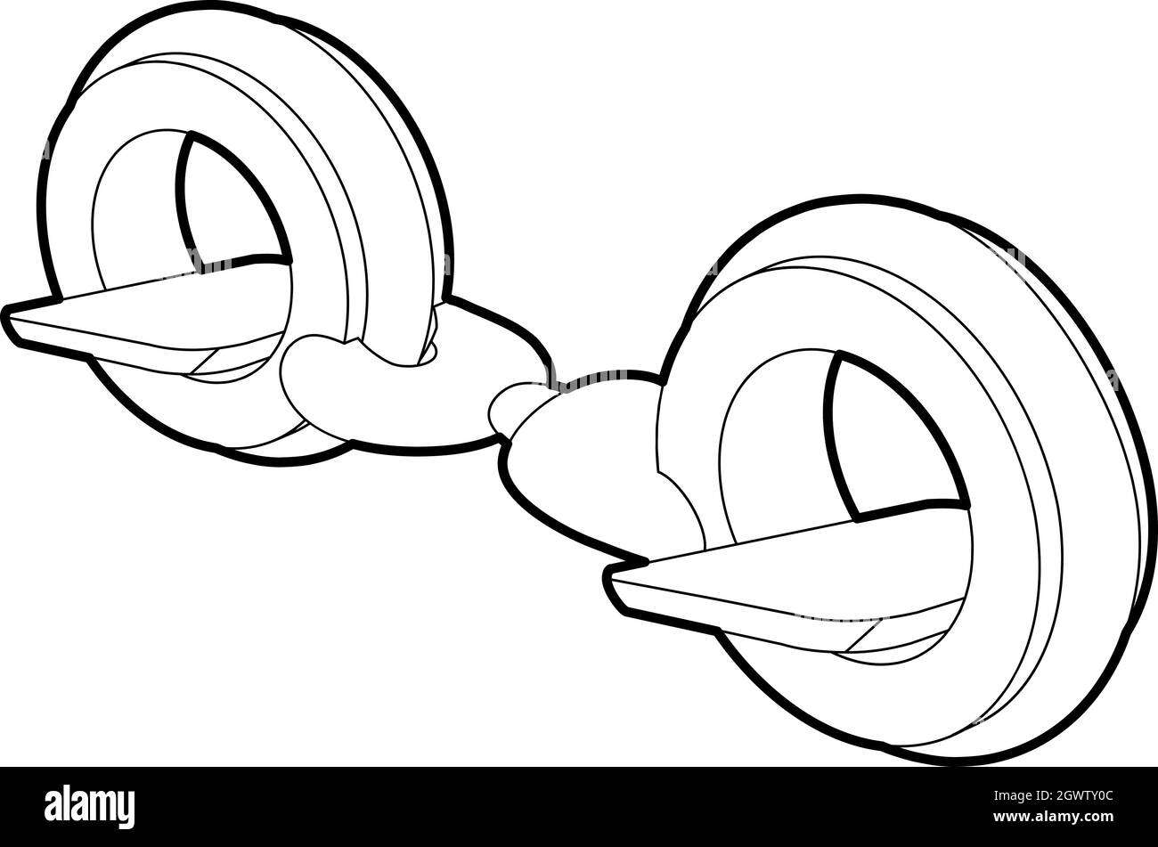 Piccola icona del segway, stile contorno Illustrazione Vettoriale