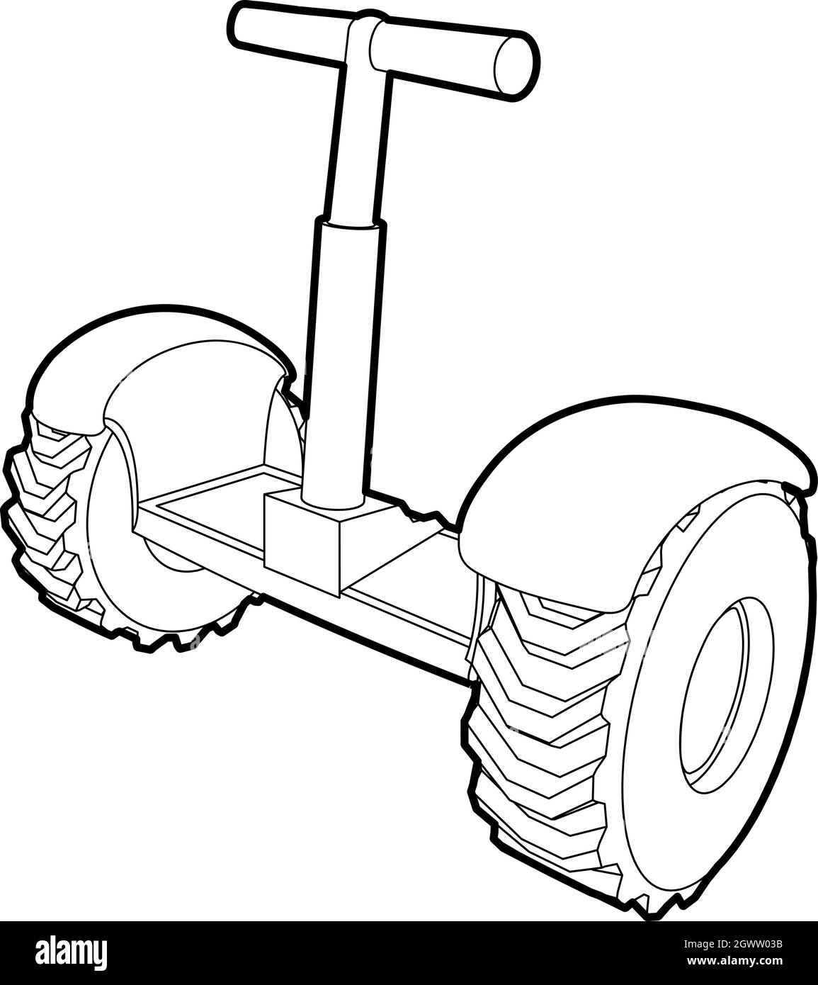 Eco segway icona, stile contorno Illustrazione Vettoriale