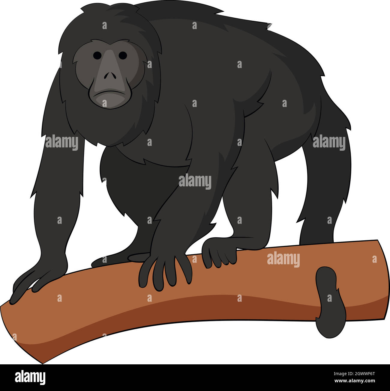 Gibbone icona, stile cartoon Illustrazione Vettoriale