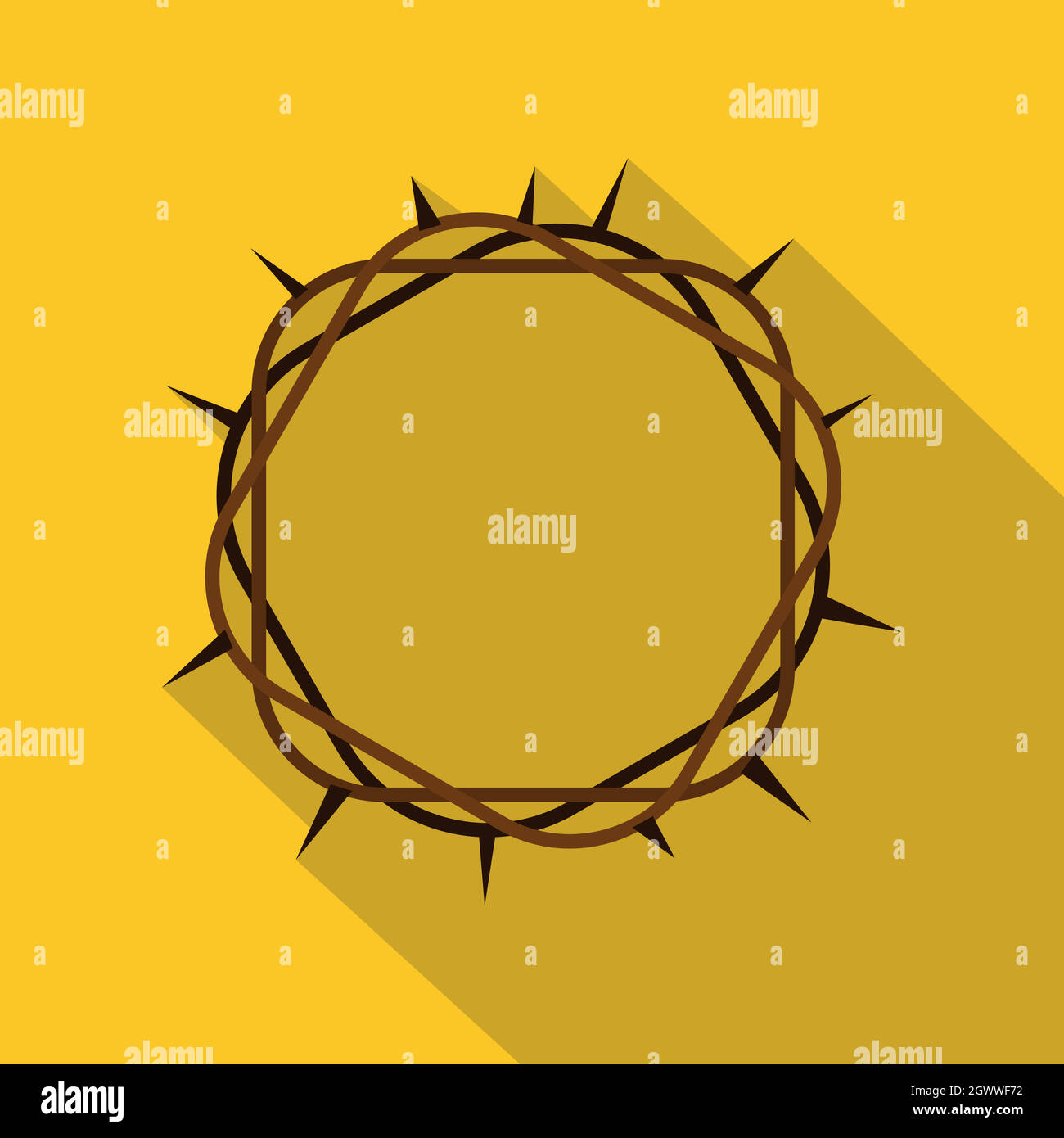 La corona di spine , icona di stile piatto Illustrazione Vettoriale