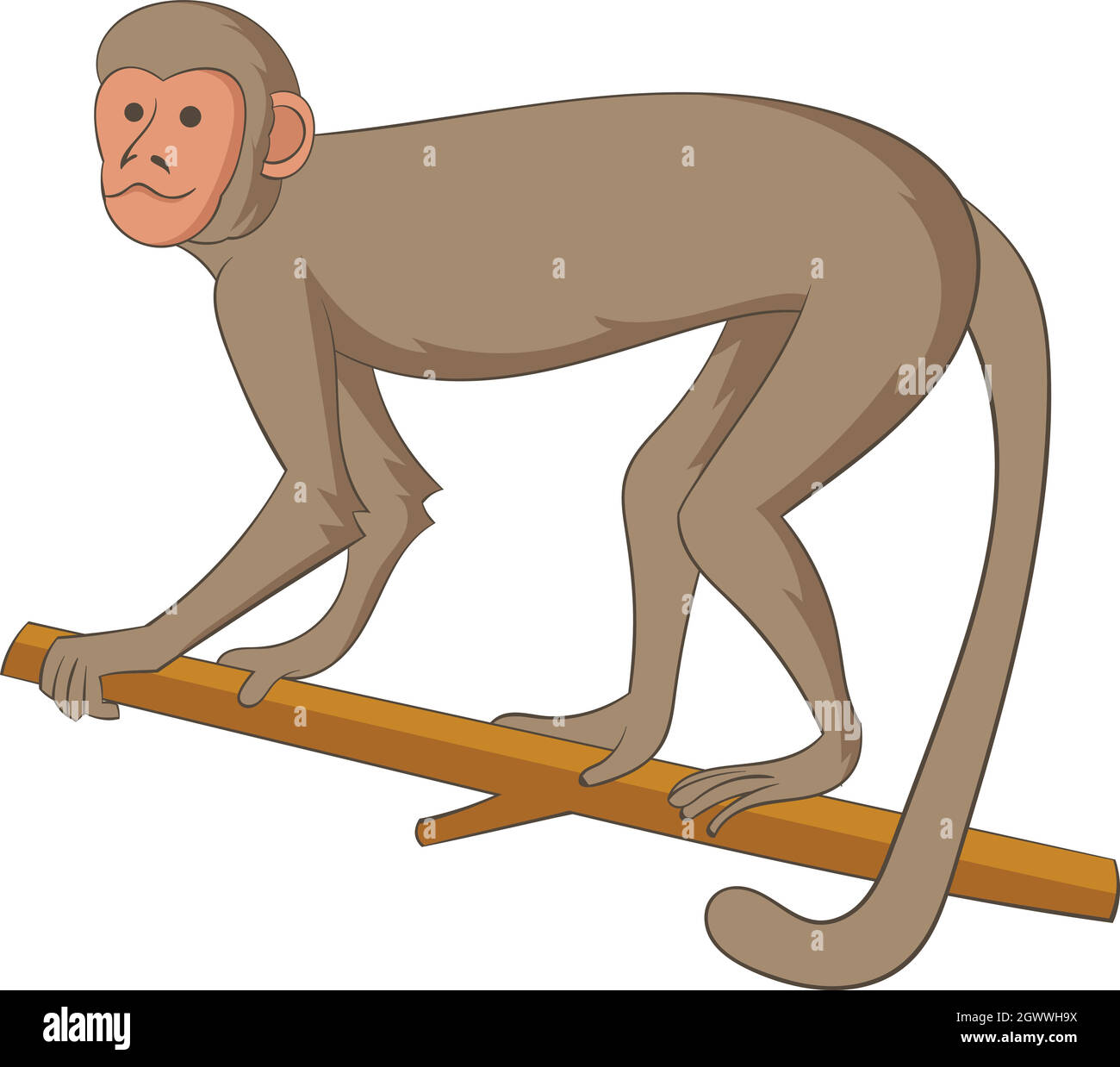 Icona di macaco, stile cartoon Illustrazione Vettoriale
