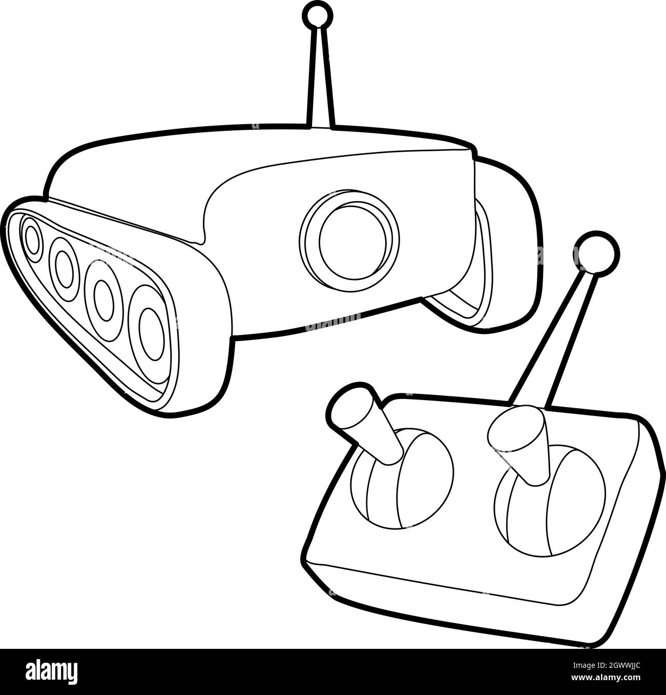 Lo spostamento della telecamera, l'icona di stile di contorno Illustrazione Vettoriale
