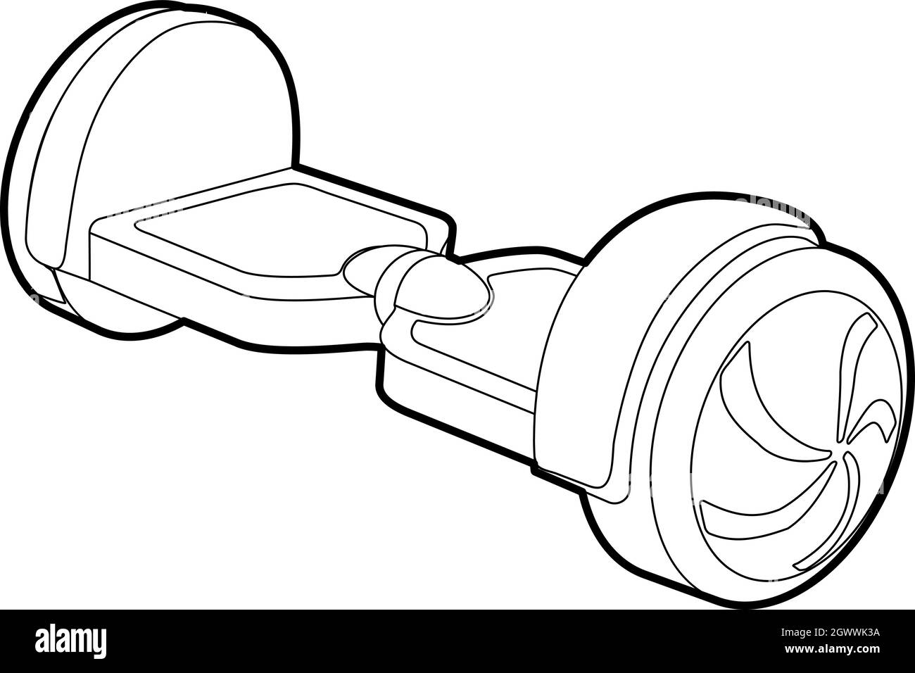 Piccola icona del segway, stile contorno Illustrazione Vettoriale