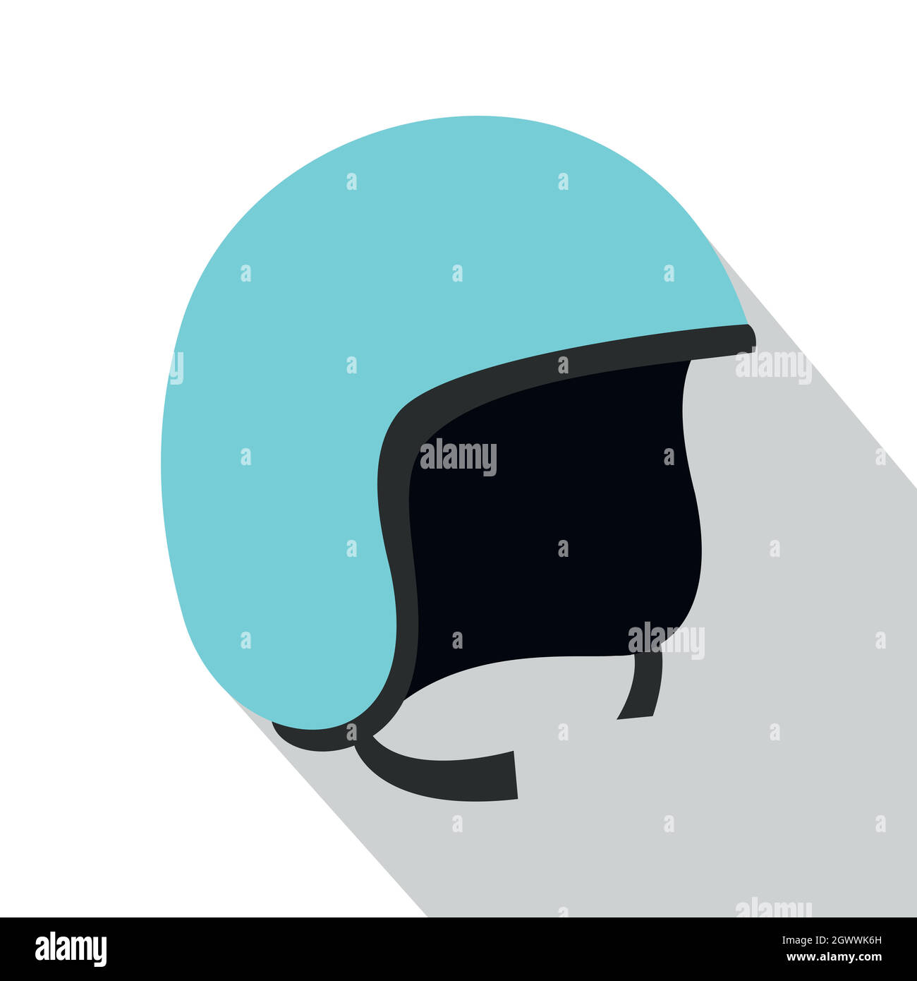 Blu casco di sicurezza icona, stile piatto Illustrazione Vettoriale