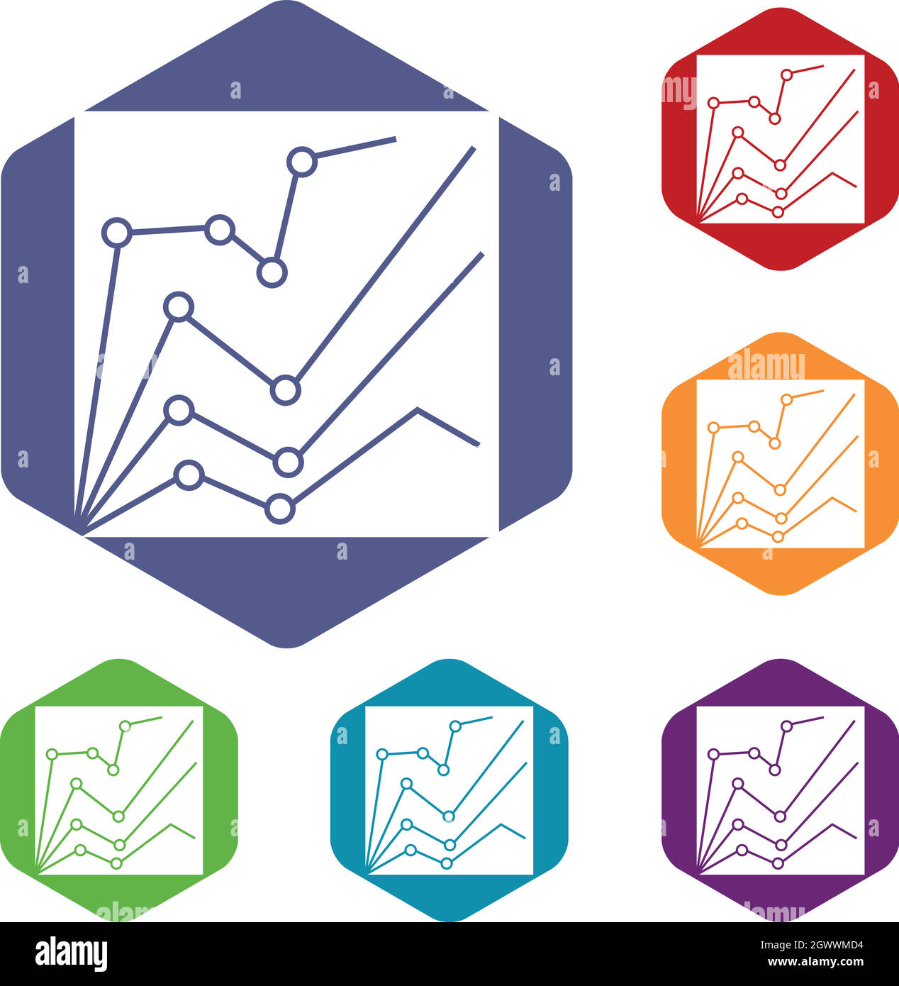 Statistiche finanziarie set di icone Illustrazione Vettoriale