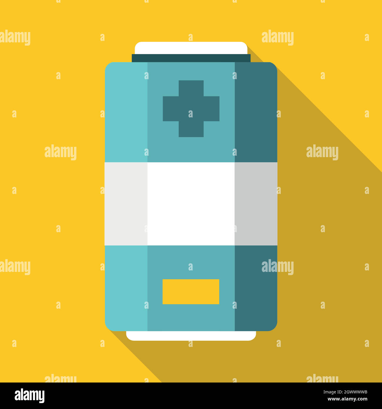 Icona della batteria, stile piatto Illustrazione Vettoriale