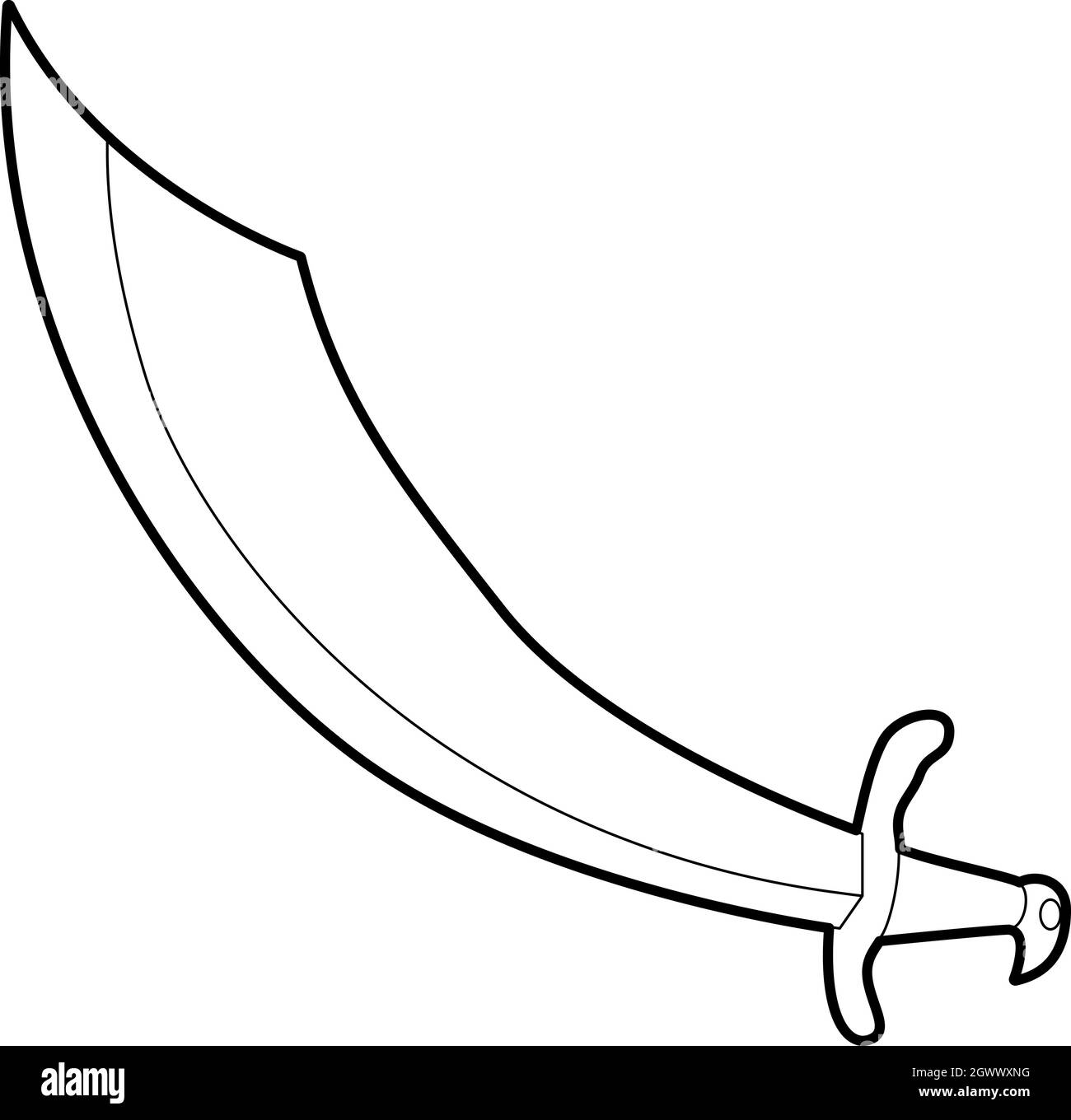 Icona di pugnale, stile contorno Illustrazione Vettoriale