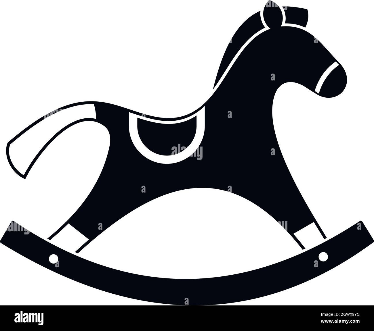 Cavallo a dondolo, icona di stile semplice Illustrazione Vettoriale