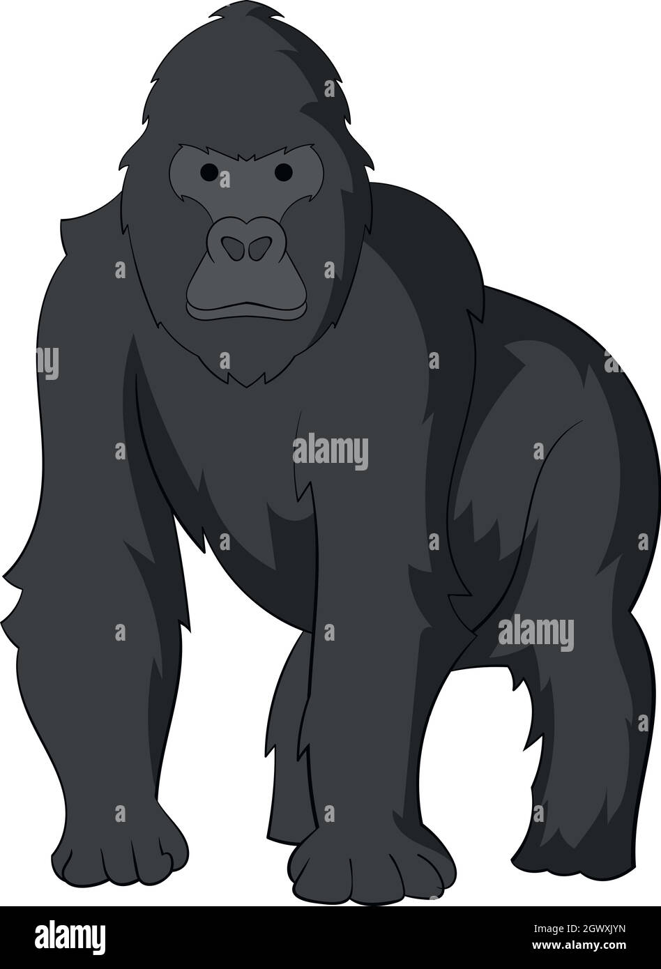 Icona di gorilla, stile cartoon Illustrazione Vettoriale