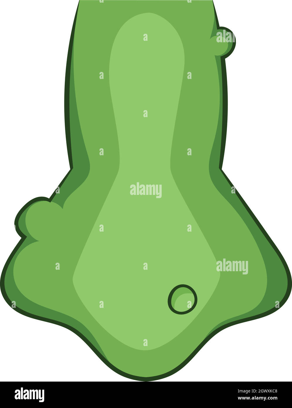 Zombie verde naso icona, stile cartoon Illustrazione Vettoriale