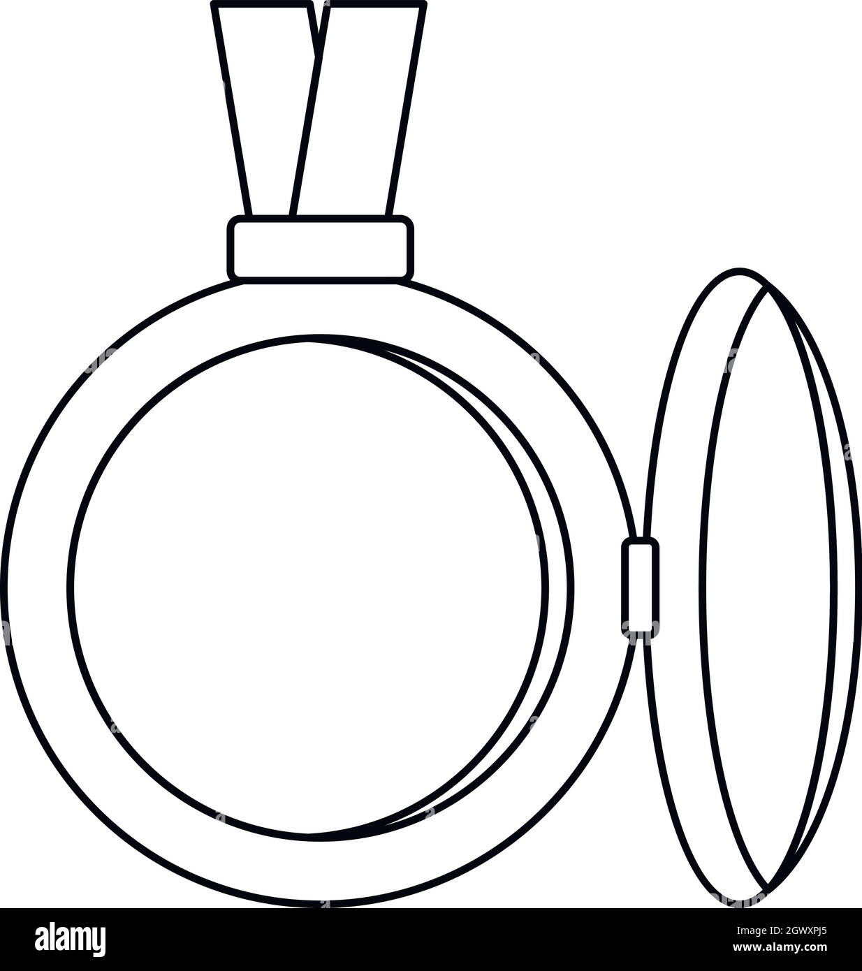Icona Medallion, stile contorno Illustrazione Vettoriale