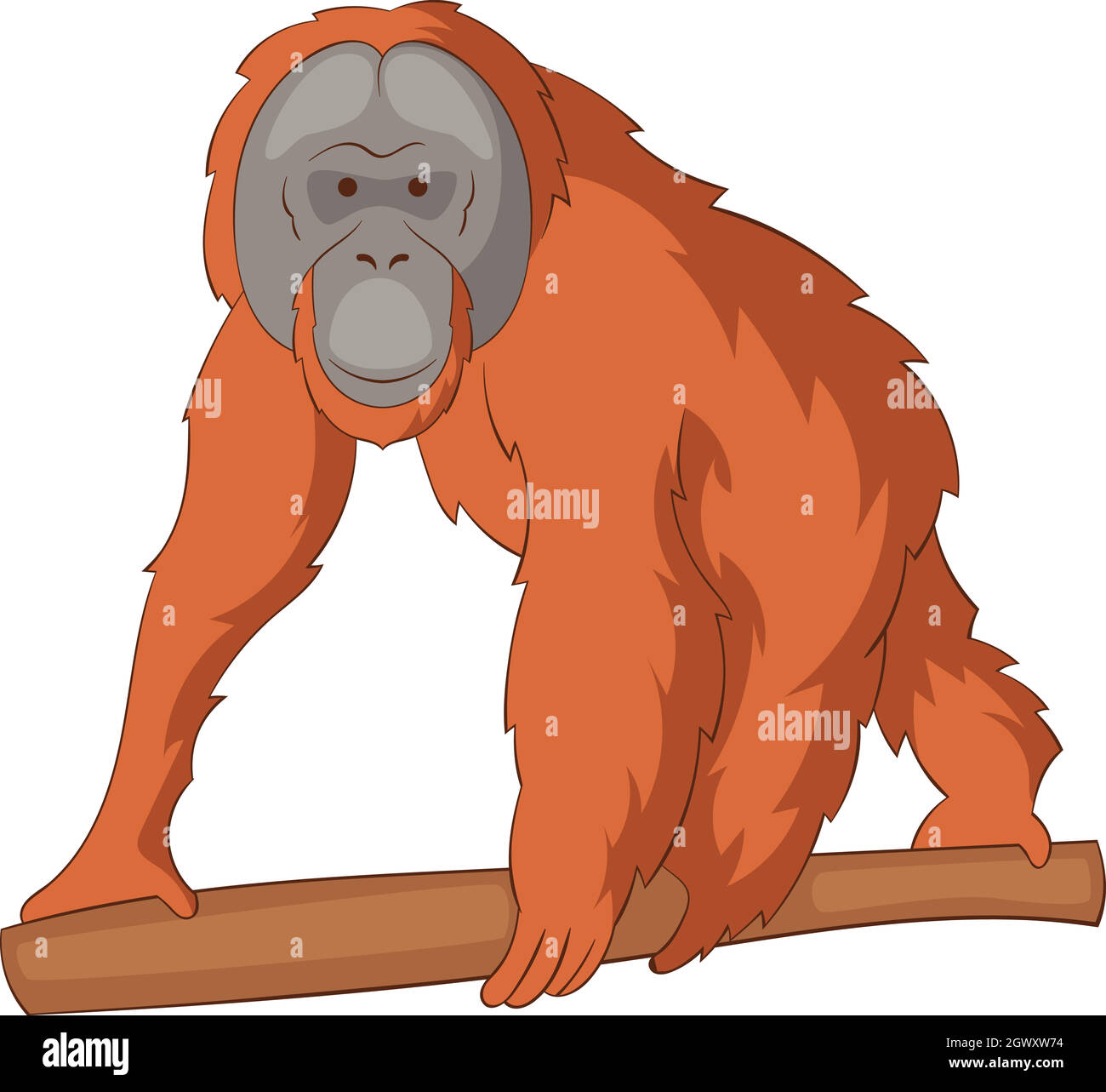 Icona orangutan, stile cartoon Illustrazione Vettoriale
