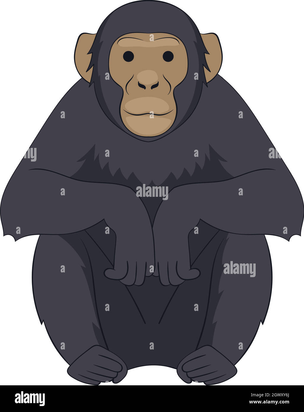 Icona di scimpanzé, stile cartoon Illustrazione Vettoriale