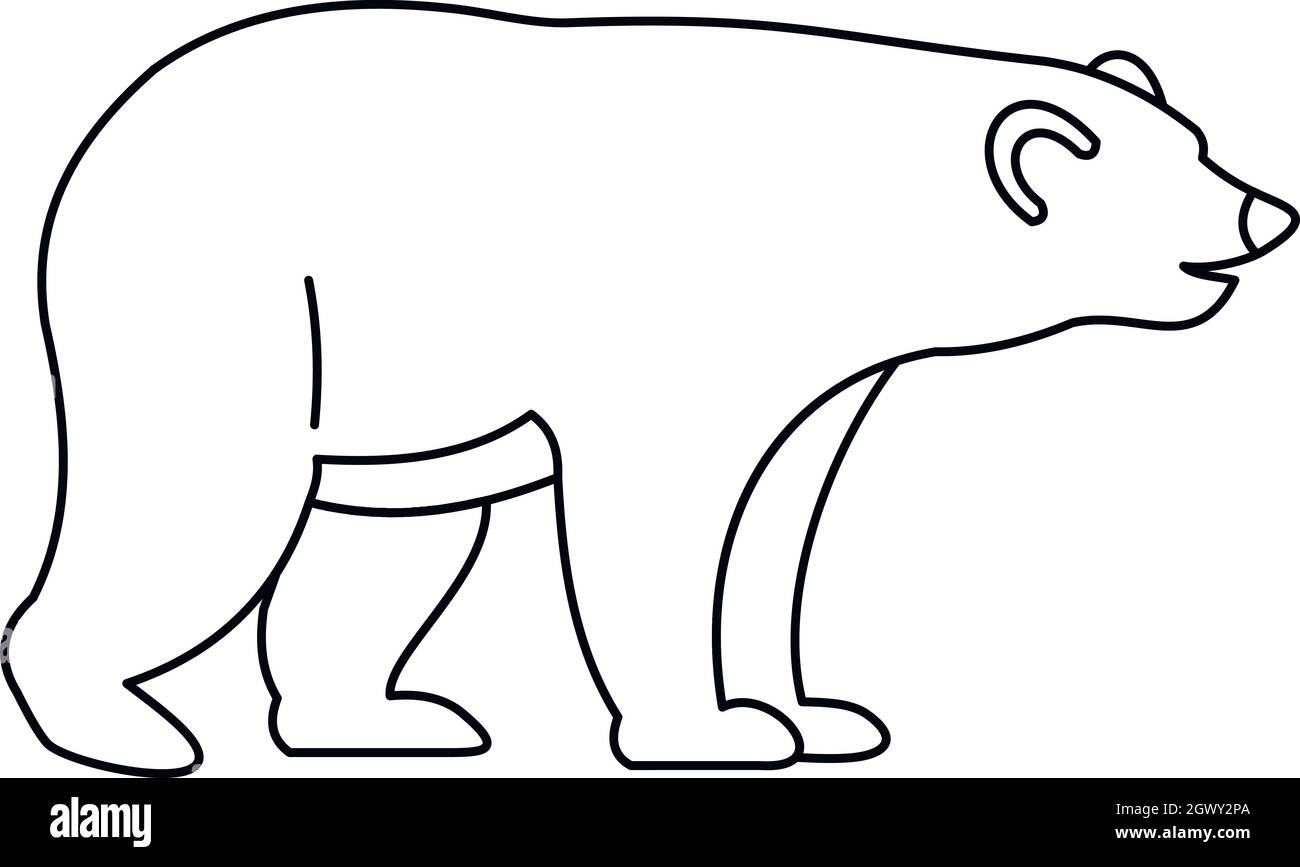 Icona di orso, stile contorno Illustrazione Vettoriale