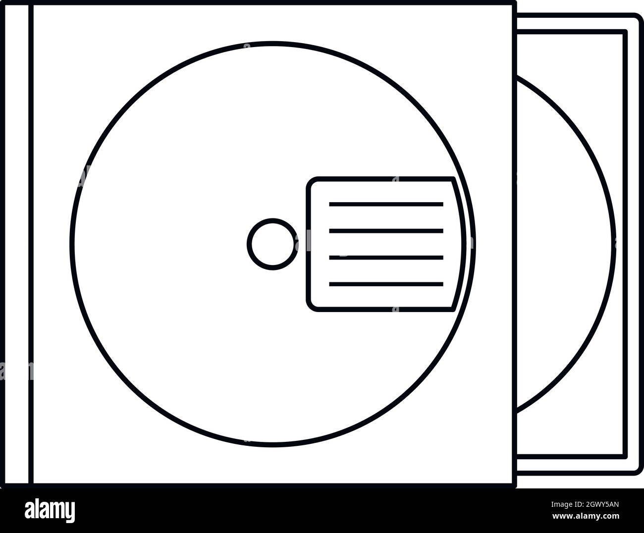 CD box icona in stile contorno Illustrazione Vettoriale