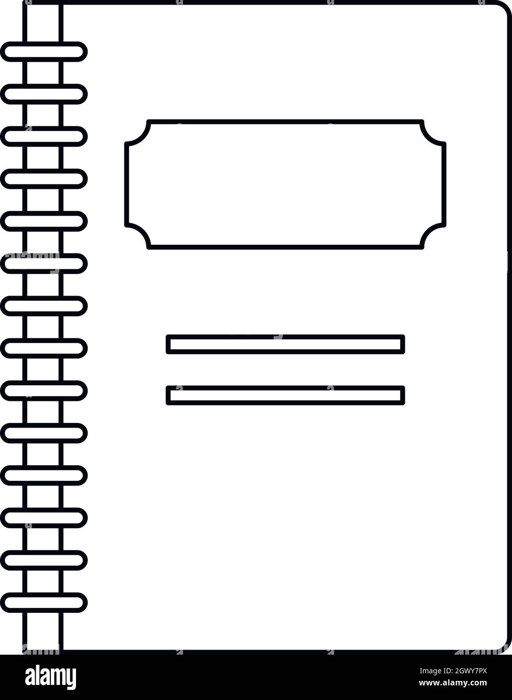 Scuola icona notebook, stile contorno Illustrazione Vettoriale