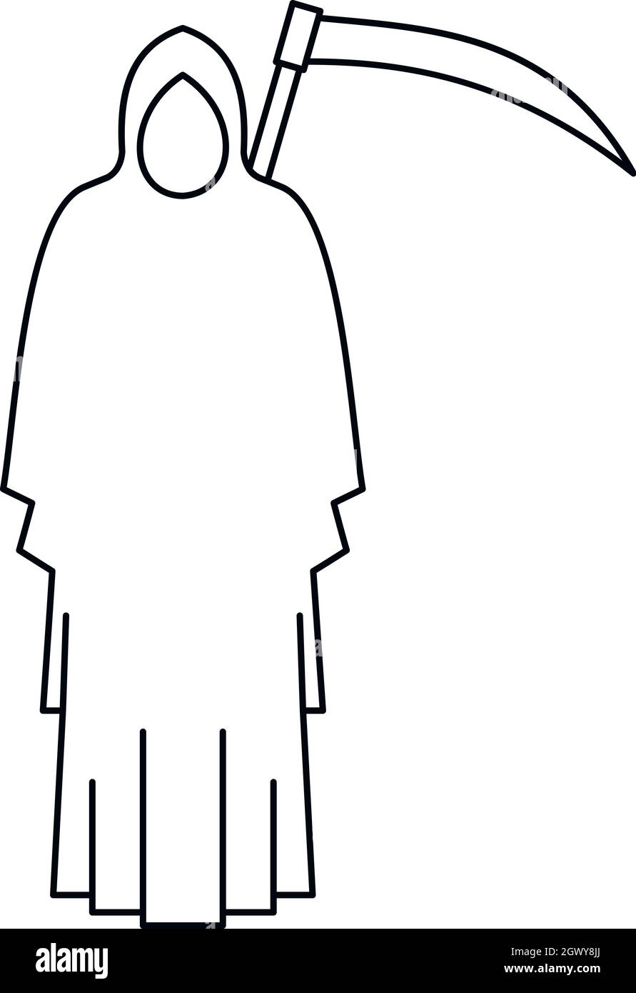 Icona di morte, stile contorno Illustrazione Vettoriale