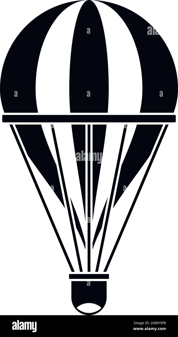 Aria calda palloncino striato, icona di stile semplice Illustrazione Vettoriale