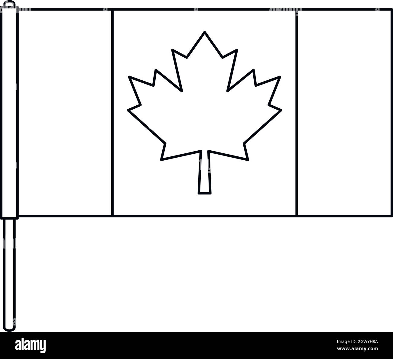 Canada icona bandiera, stile contorno Illustrazione Vettoriale