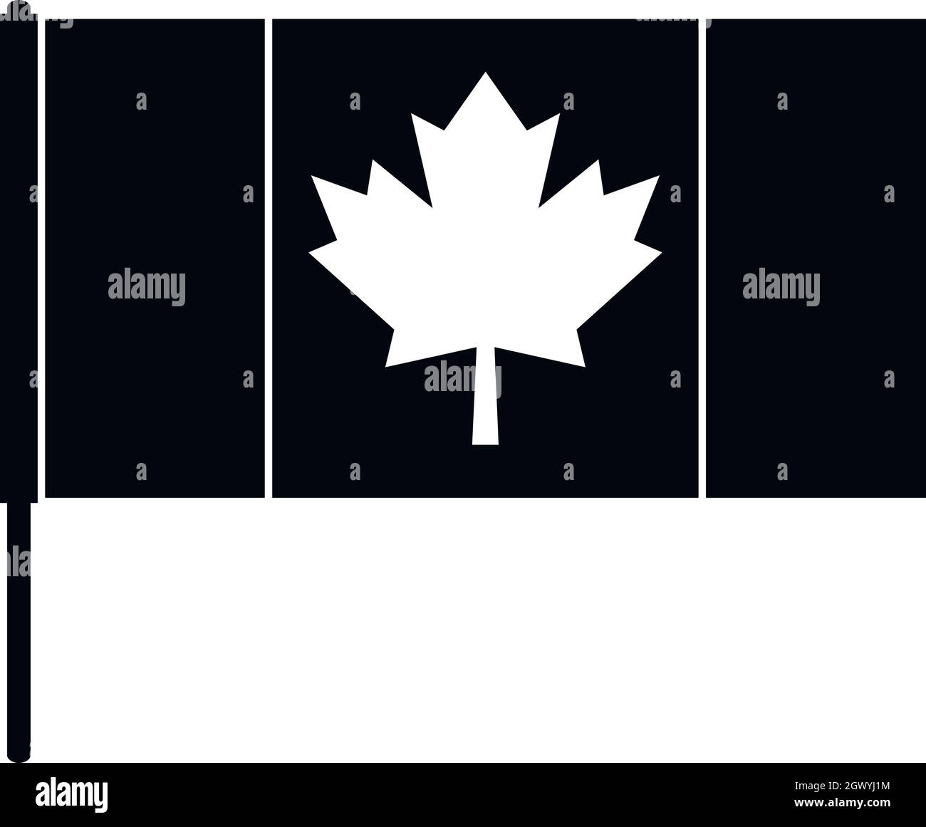 Bandiera del Canada con il pennone icona, stile semplice Illustrazione Vettoriale