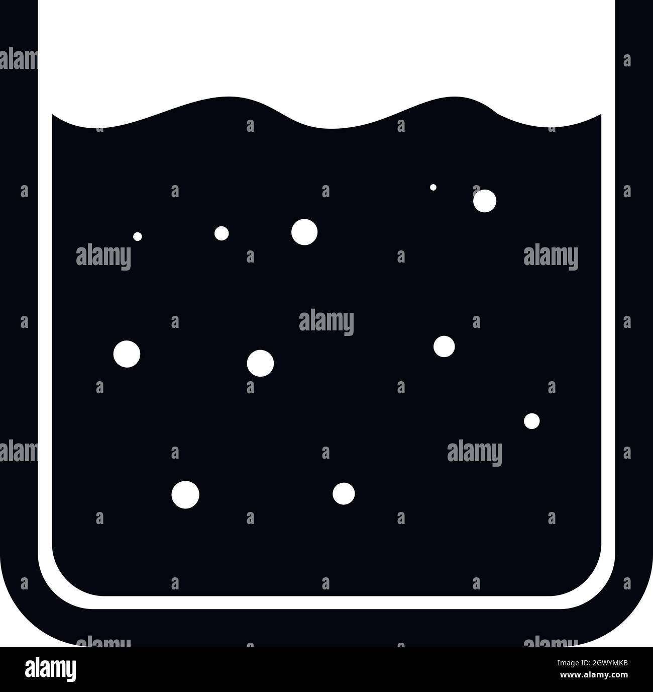 Becher riempito con liquido, icona di stile semplice Illustrazione Vettoriale