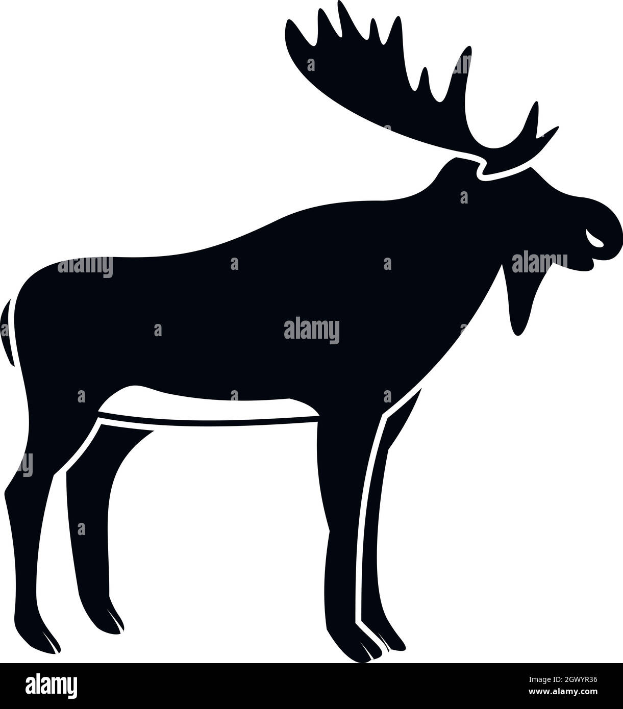 Icona di cervi, stile semplice Illustrazione Vettoriale