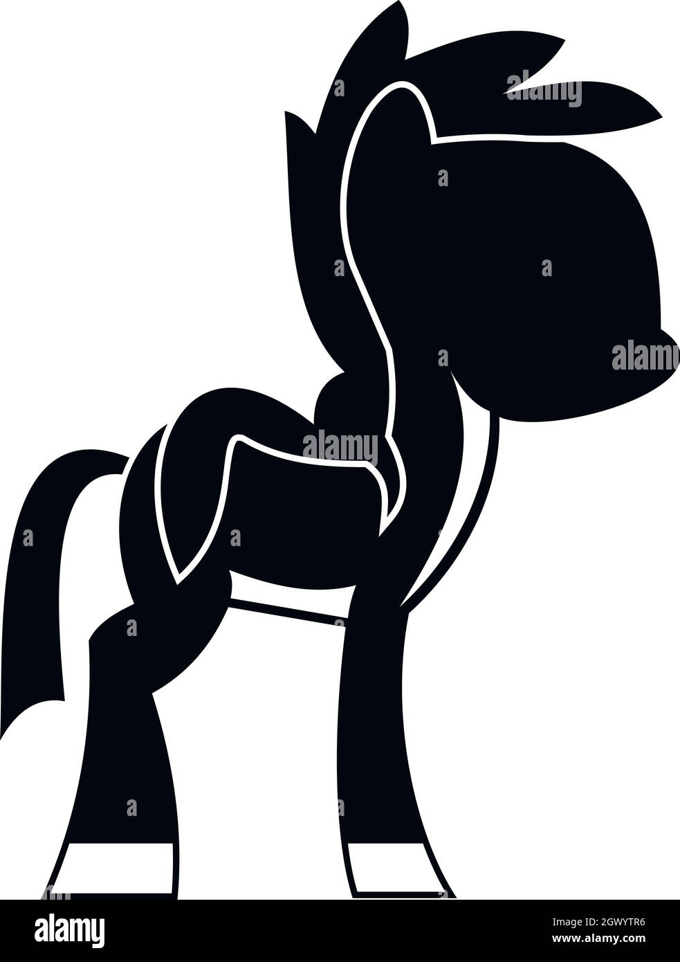 Little pony, icona di stile semplice Illustrazione Vettoriale