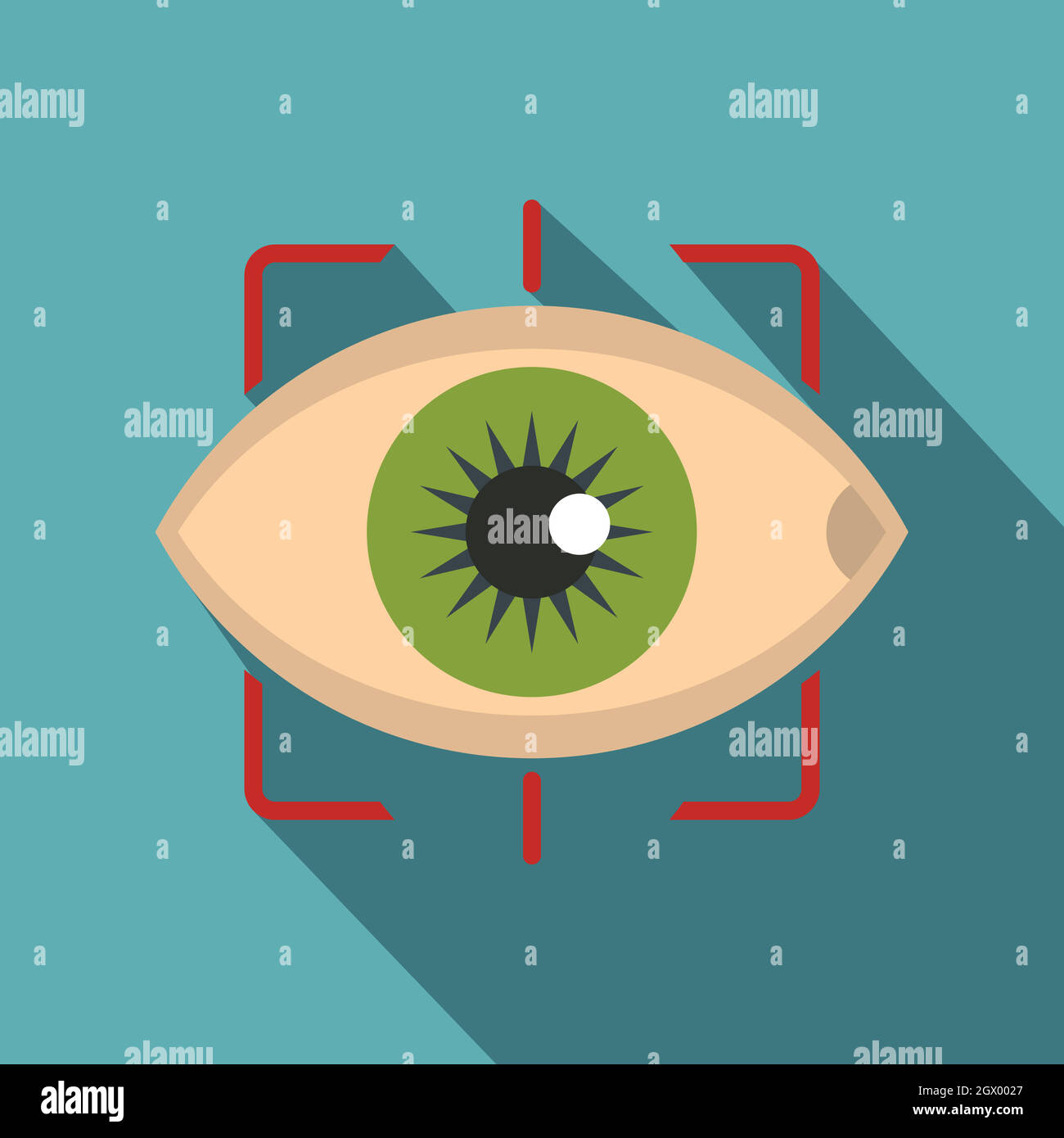 Icona occhio, stile piatto Illustrazione Vettoriale