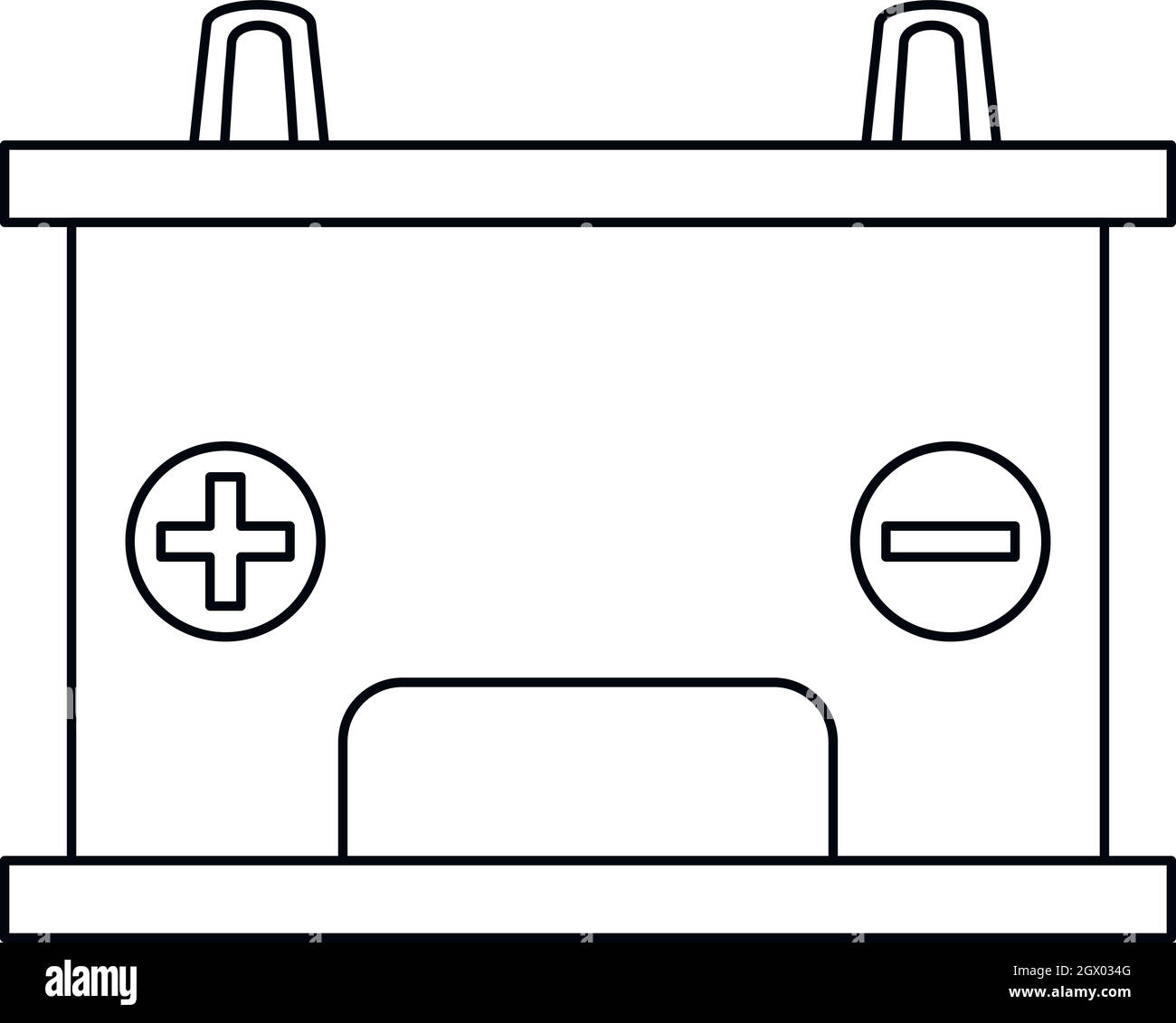 Batteria auto icona di stile di contorno Illustrazione Vettoriale