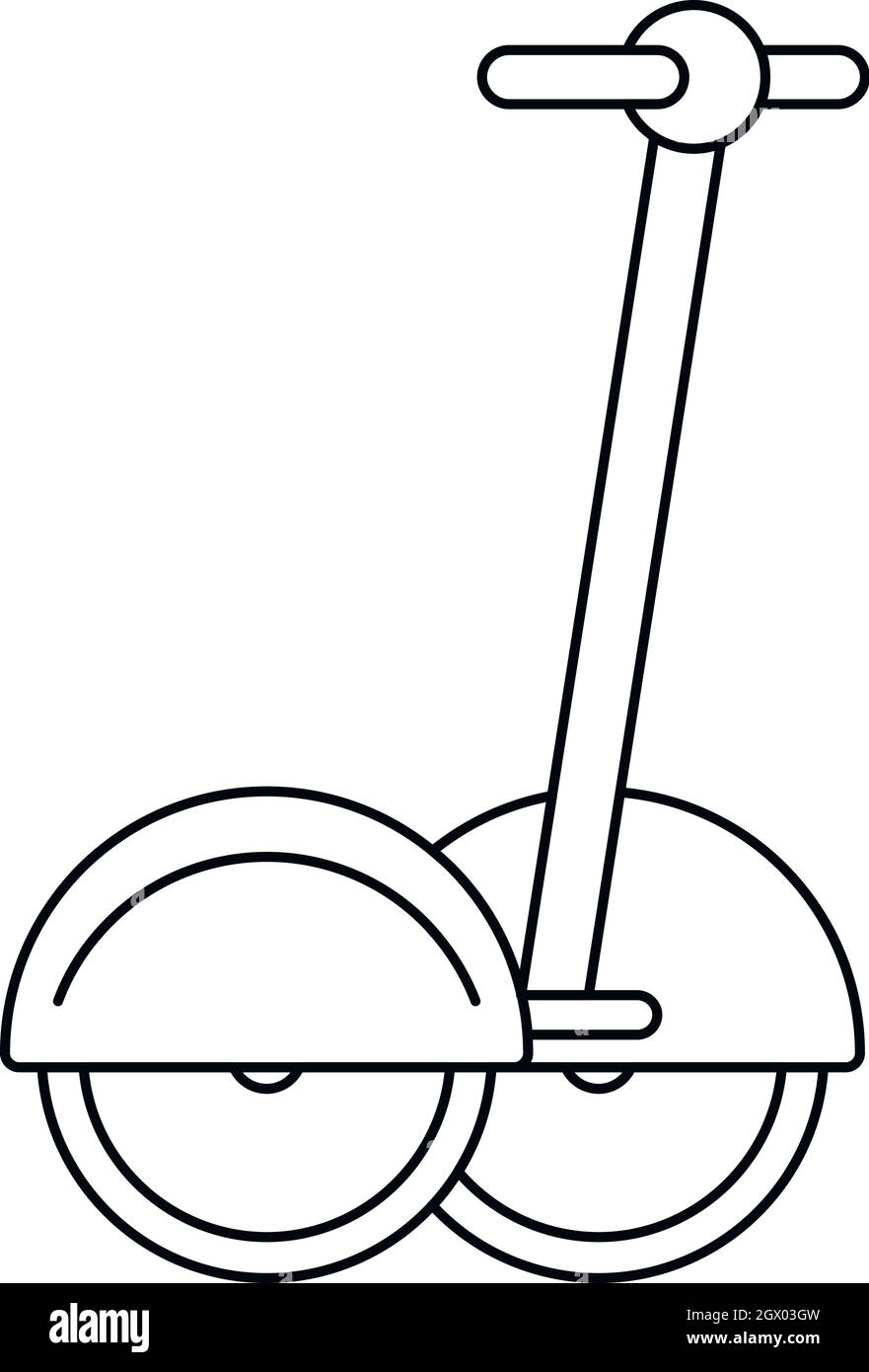 Due ruote del veicolo elettrico di icona di stile di contorno Illustrazione Vettoriale