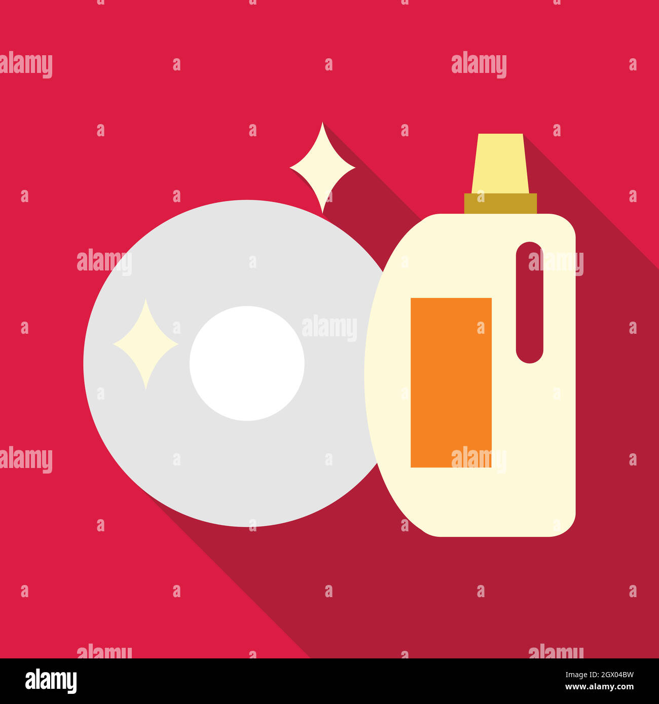 Lavare l icona di stile piatto Illustrazione Vettoriale