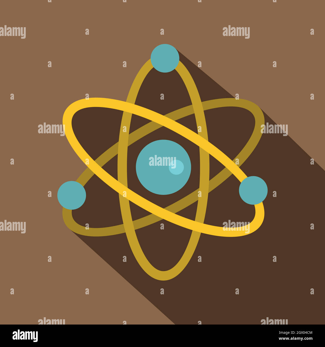 Icona di atomo, stile piatto Illustrazione Vettoriale