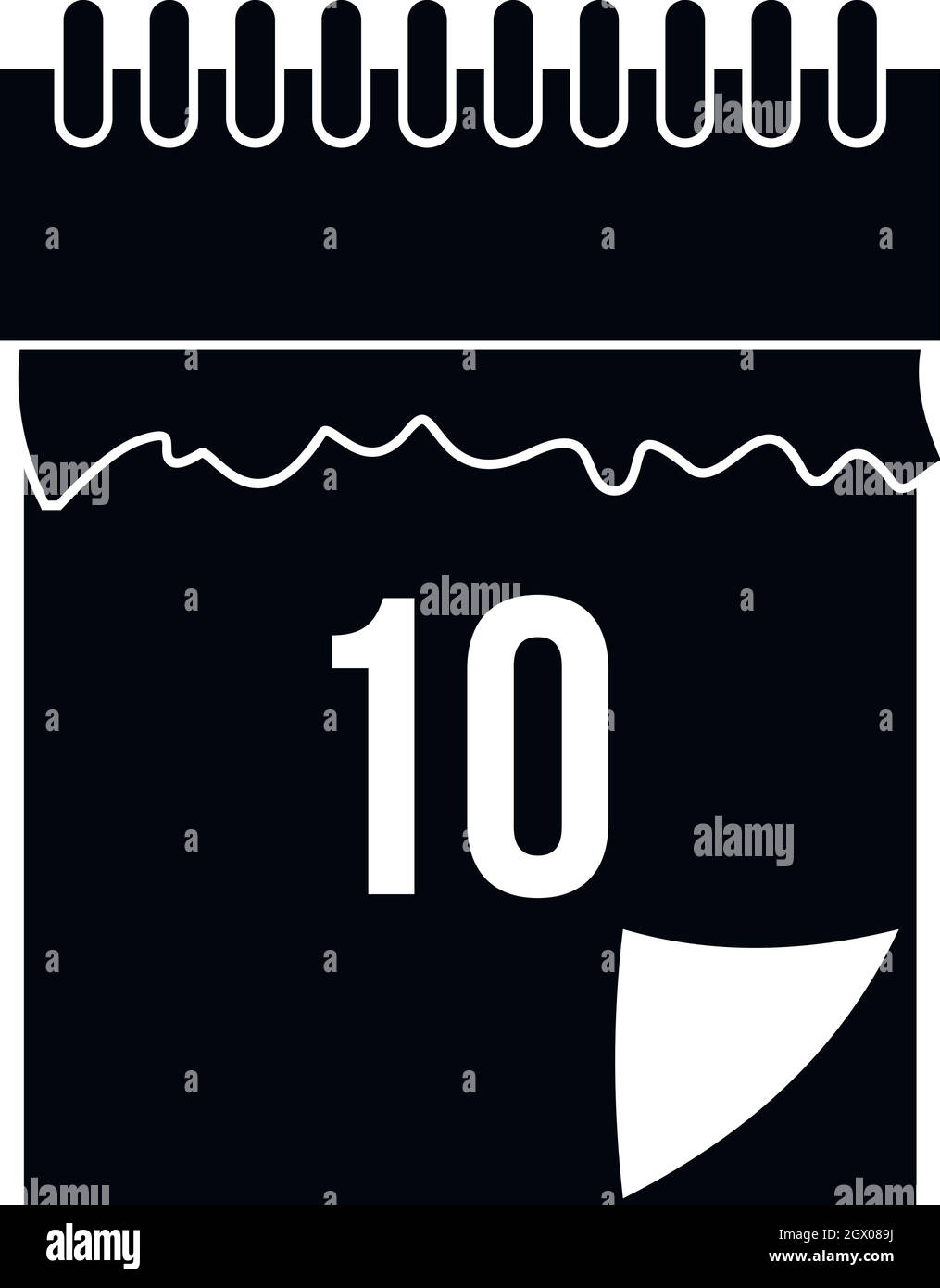 10 DATA L'icona del calendario, stile semplice Illustrazione Vettoriale