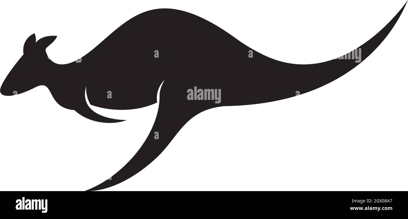 Canguro modello Logo illustrazione vettoriale Illustrazione Vettoriale