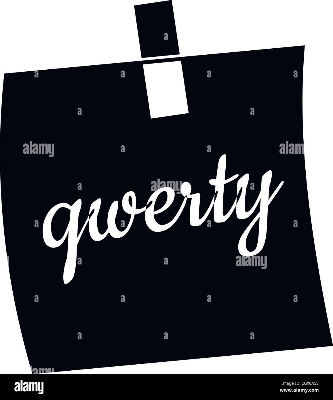 Foglio di carta con il testo con tastiera qwerty, icona di stile semplice Illustrazione Vettoriale