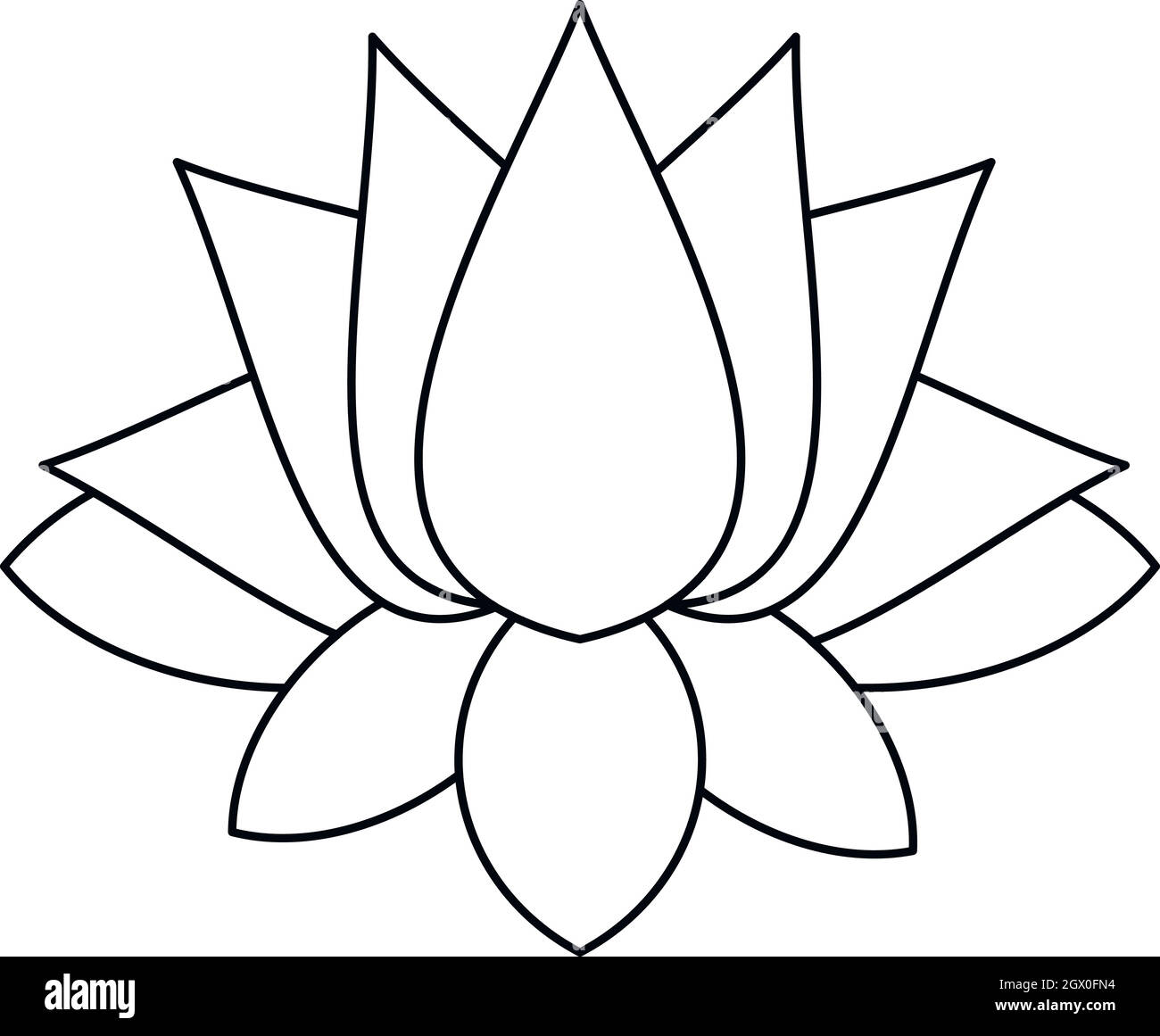 Icona Lotus, stile contorno Illustrazione Vettoriale