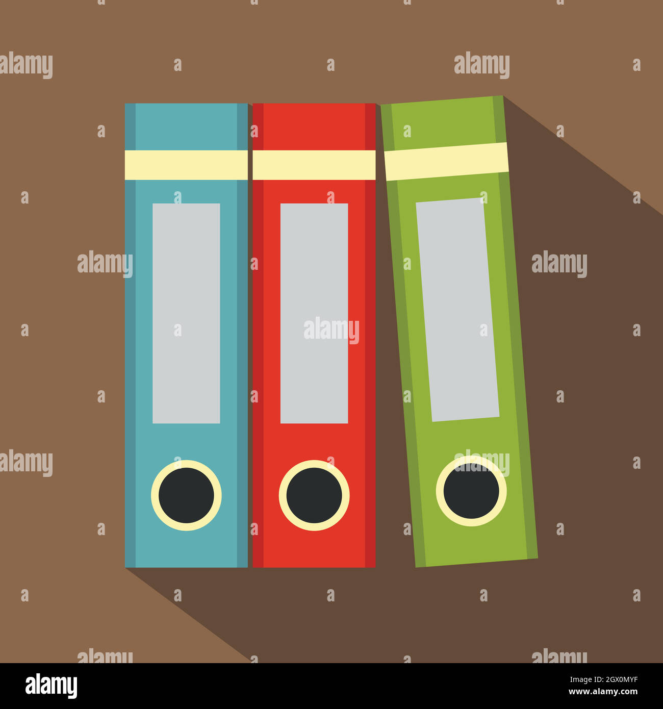 Rosso, verde, blu office icona cartelle, stile piatto Illustrazione Vettoriale