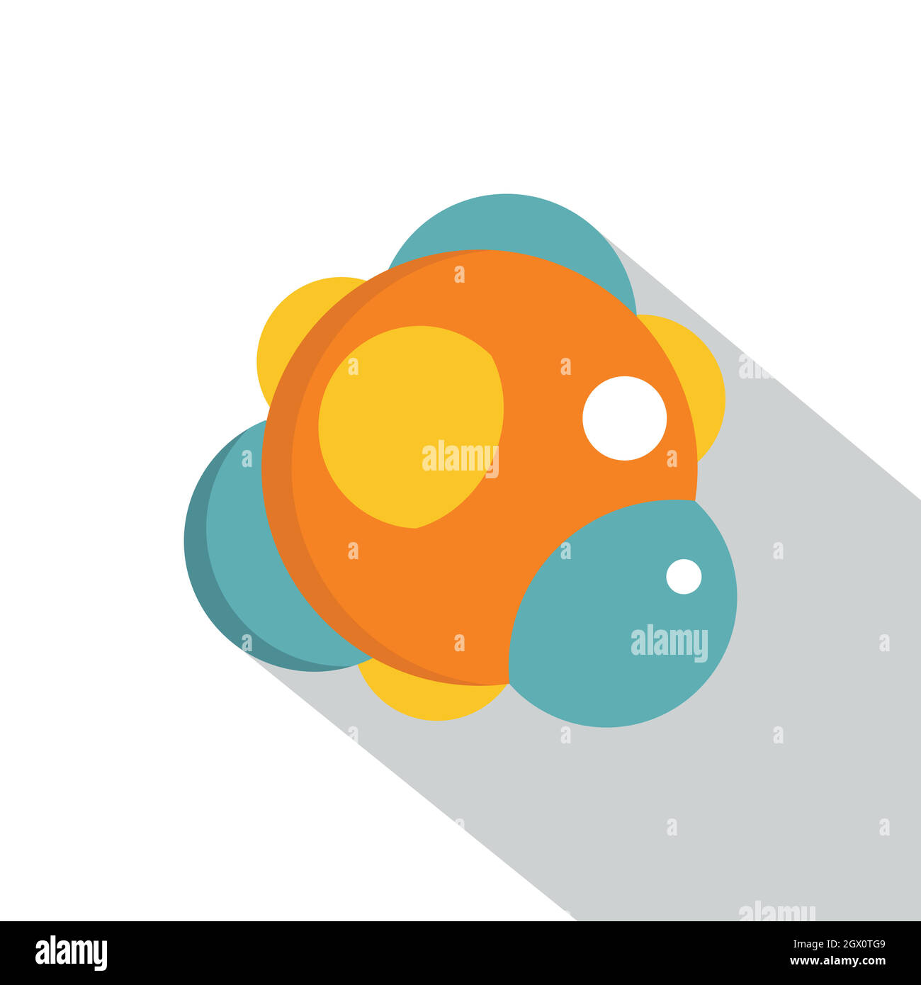 Gruppo di atomi costituenti molecola icona, stile piatto Illustrazione Vettoriale