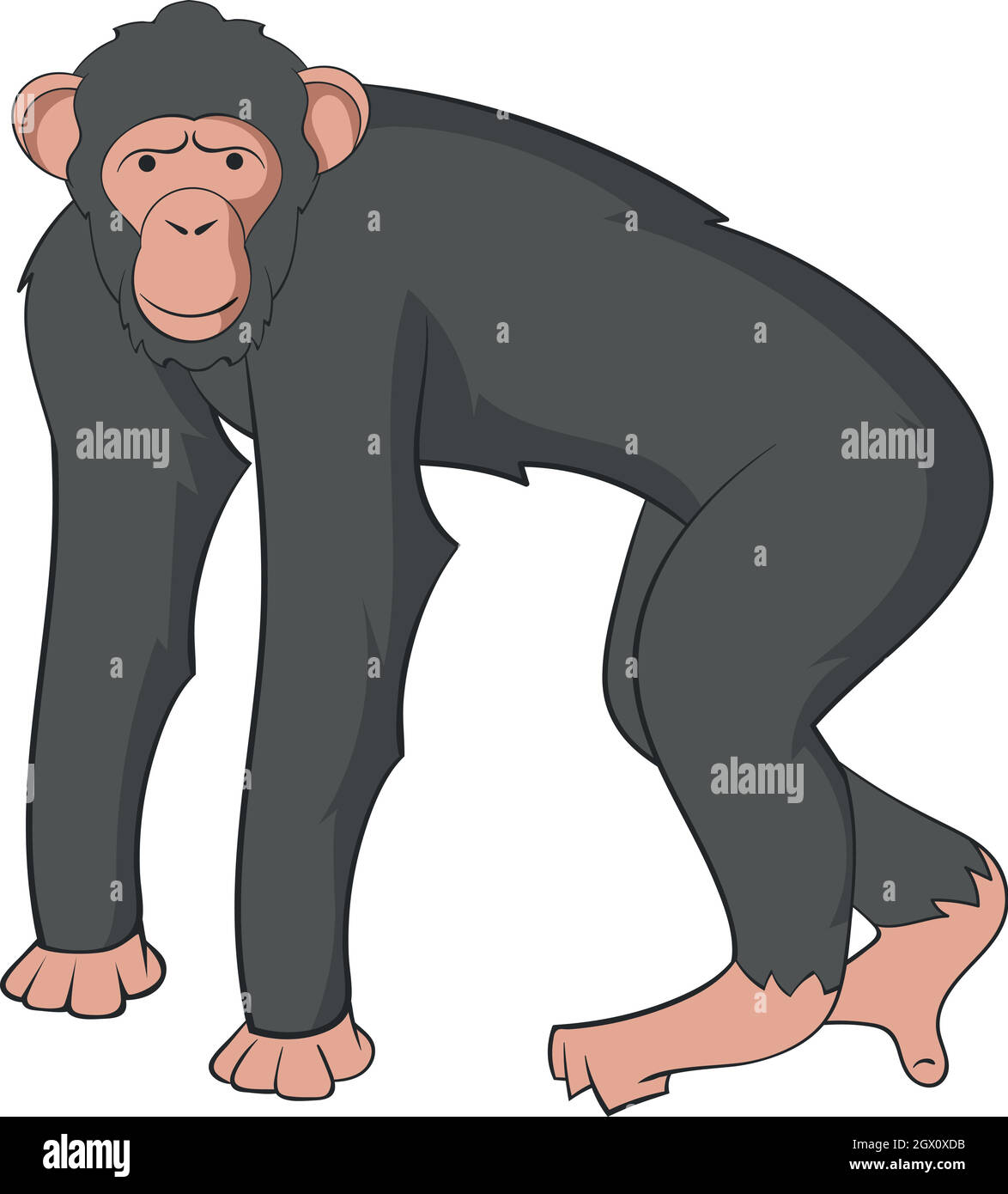 Icona di scimpanzé, stile cartoon Illustrazione Vettoriale