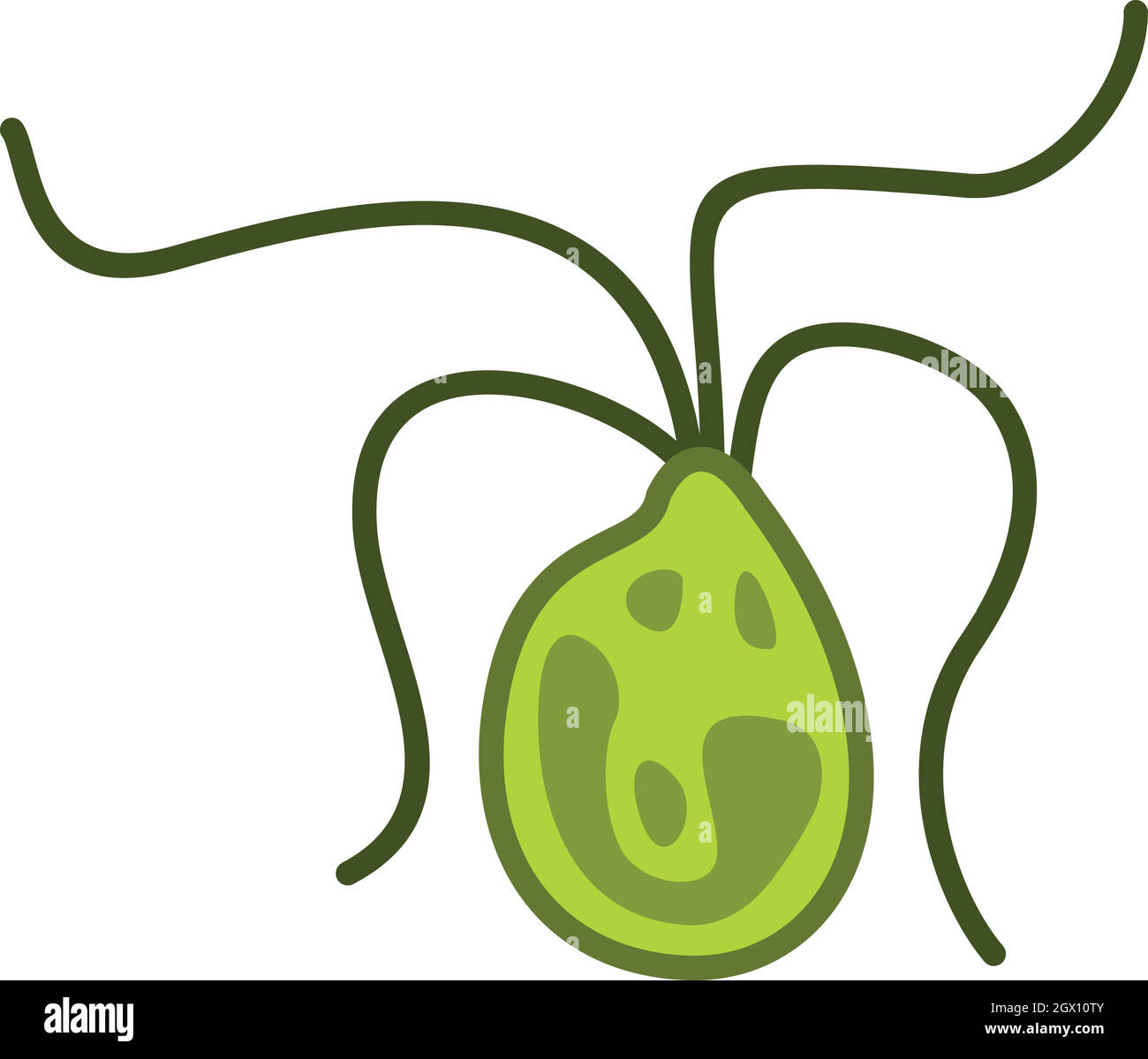 Cellula batterica icona, stile piatto Illustrazione Vettoriale