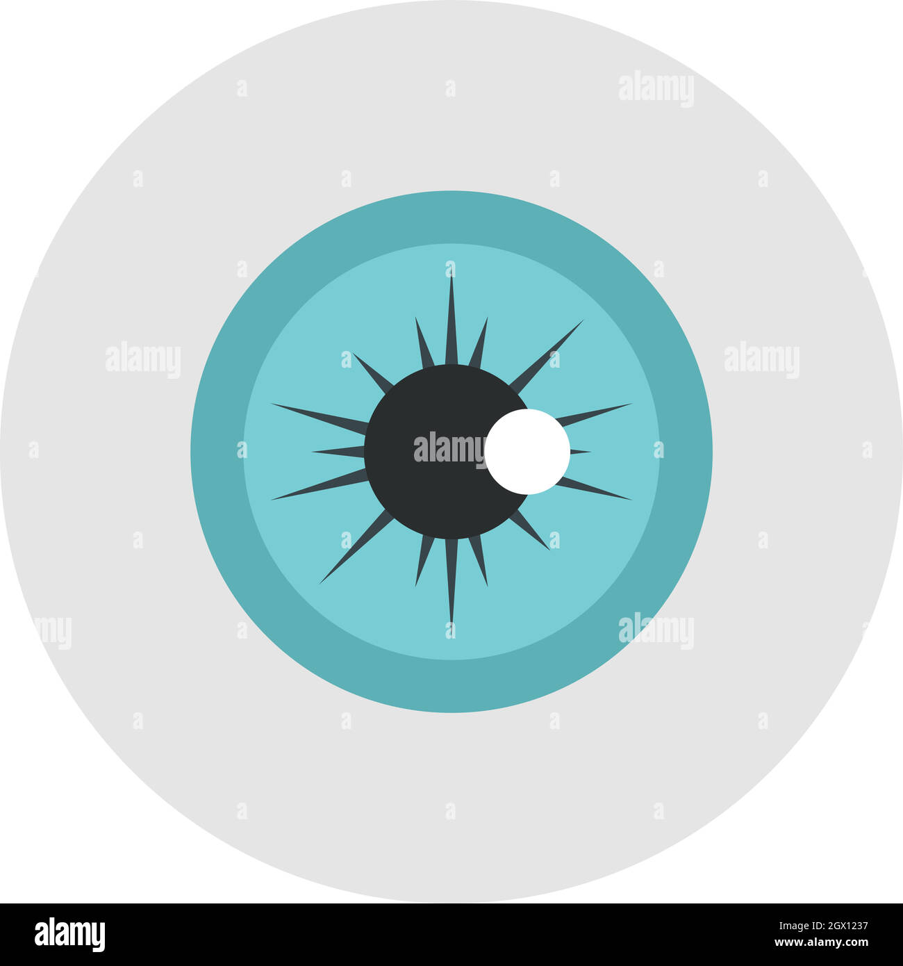 Icona occhio, stile piatto Illustrazione Vettoriale