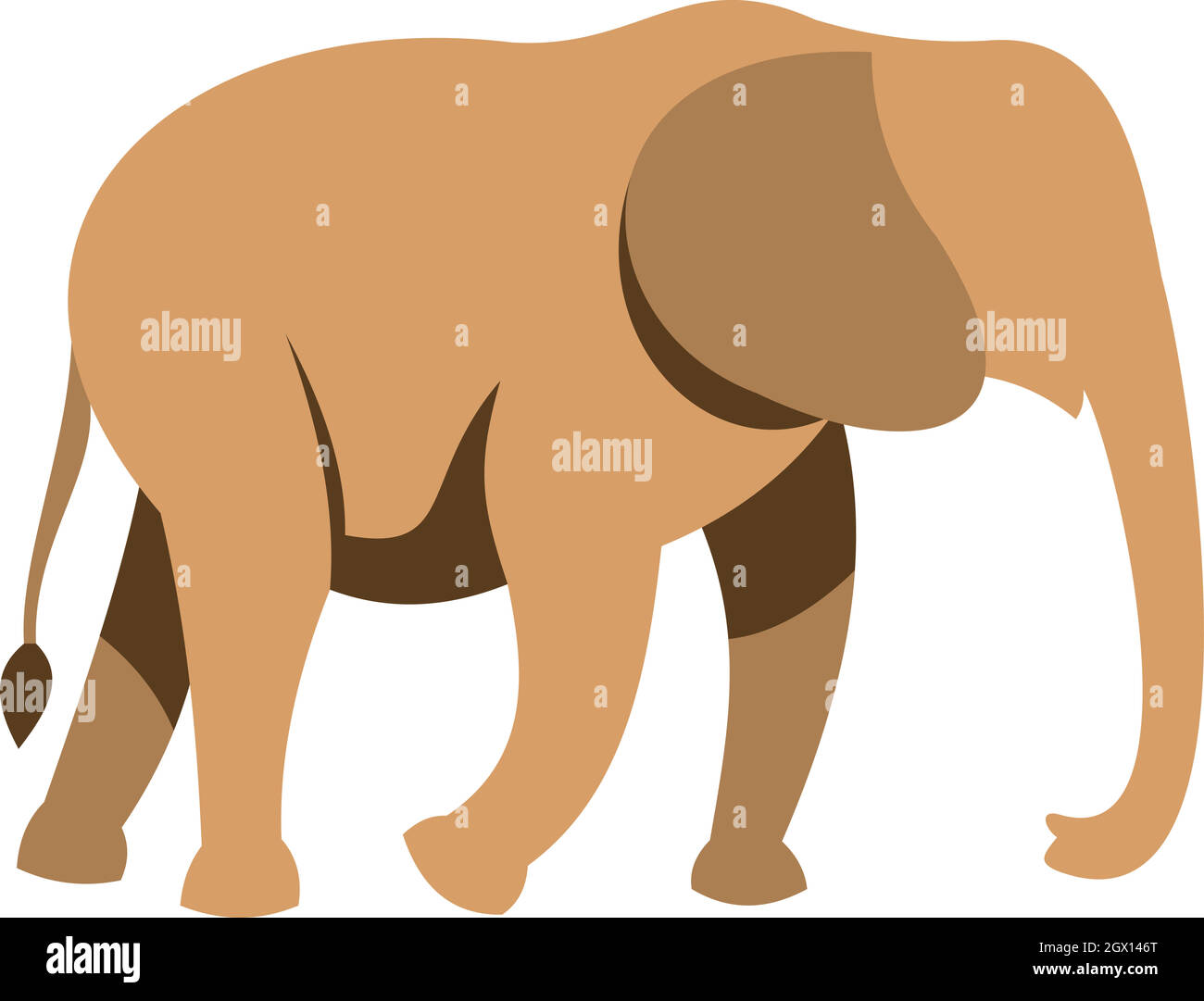 Icona di elefante, di tipo piatto Illustrazione Vettoriale