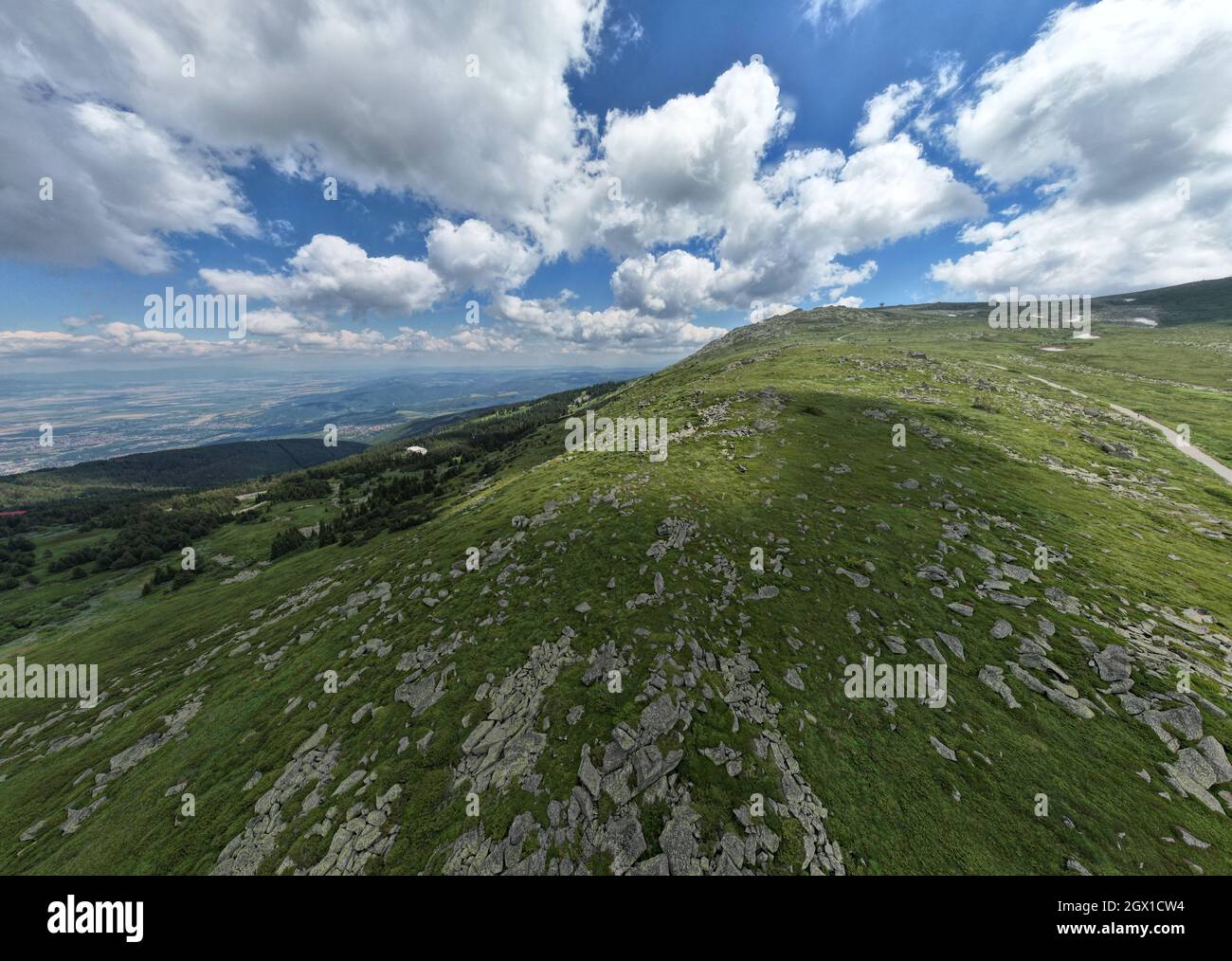 Vista sul monte Vitosha. Vicino a Sofia, Bulgaria Foto Stock